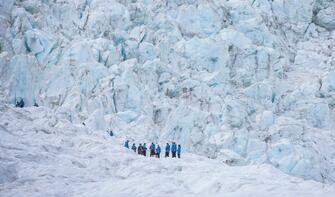 Group of people at Franz Josef glacier, West Coast, New Zealand