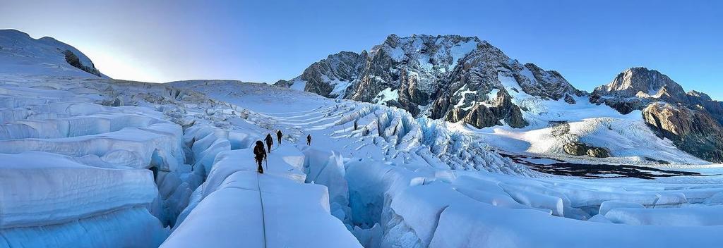 Group ice climbing at Tasman Glacier