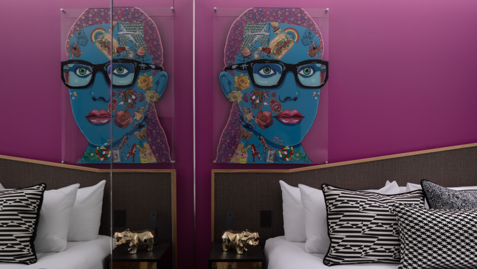 Our QT Gallery rooms take bespoke art to the next level. Each room features a unique artwork created by some of New Zealand’s most dynamic artists.