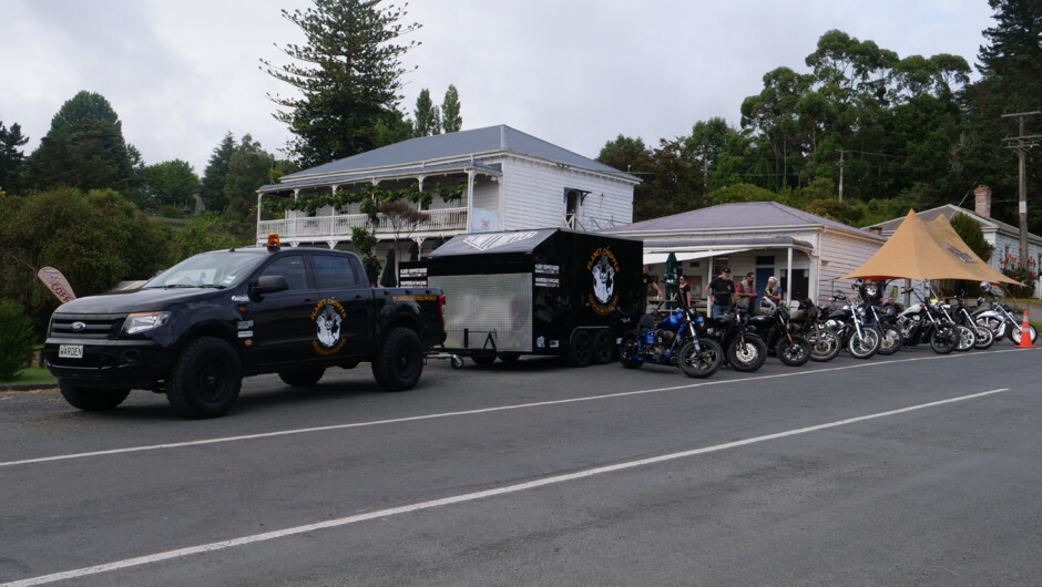 We have a support truck and trailer for you personal possessions and a spare motorcycle.