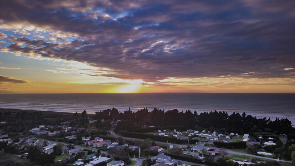 Leithfield Beach at sunset