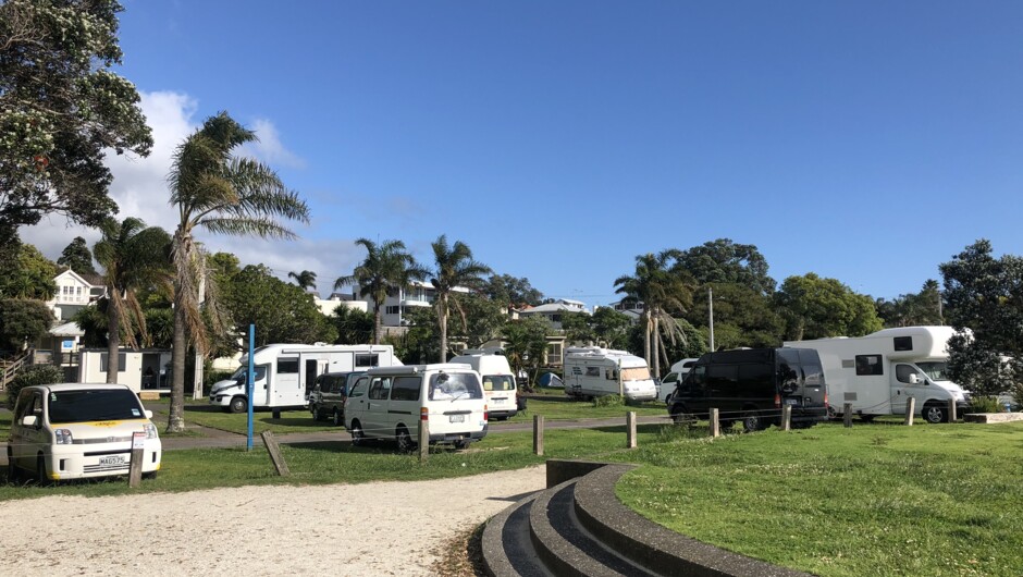 Powered campervan & caravan sites with easy beach access & stunning views