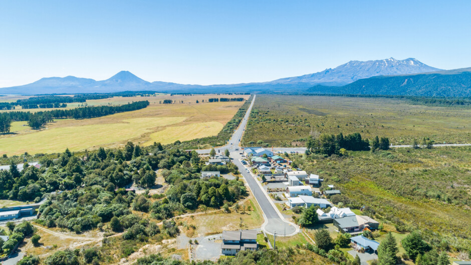 View of Mt Ruapehu and Mt Ngauruhoe