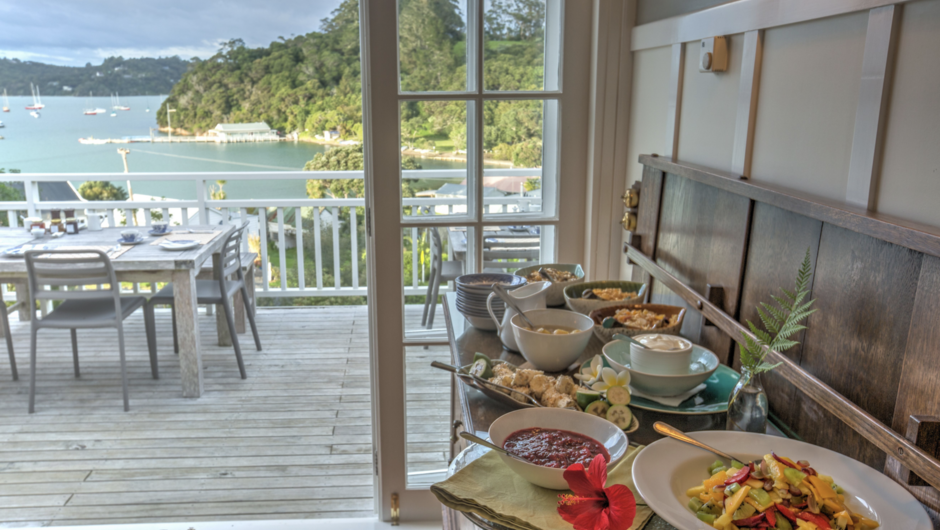 Breakfast available on main lodge deck;  small additional charge for Cottage guests
