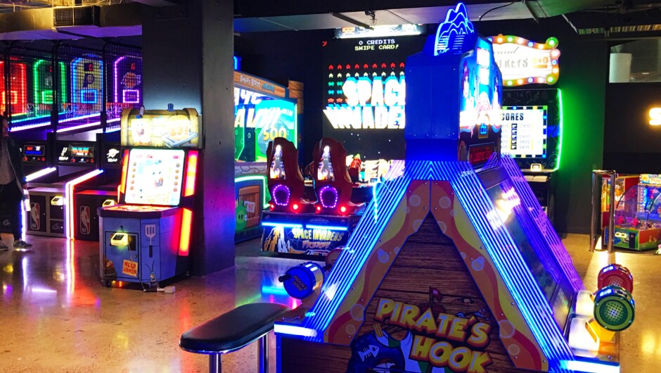 A huge selection of games under one roof.  From Carnival Style Arcade Games to Basketball Hoops and Air Hockey.