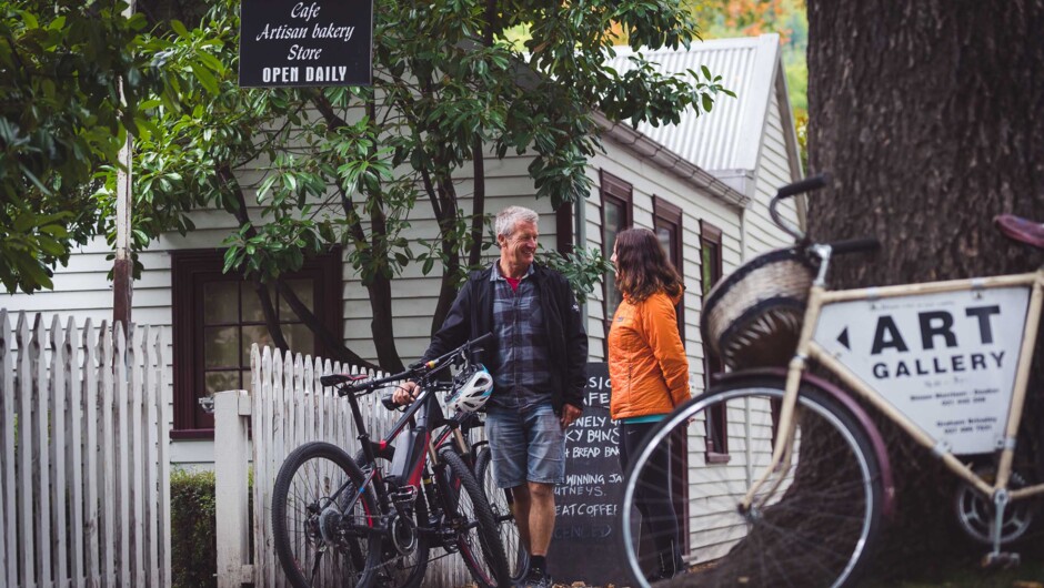 Grab a coffee in Arrowtown before heading off on the trail