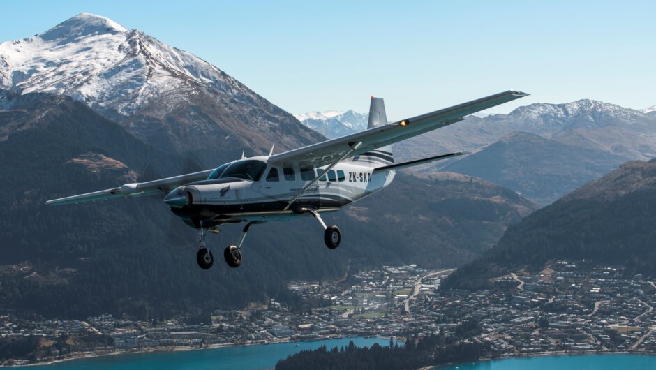 Your scenic flight delivers epic views over Queenstown and the surrounding mountains.