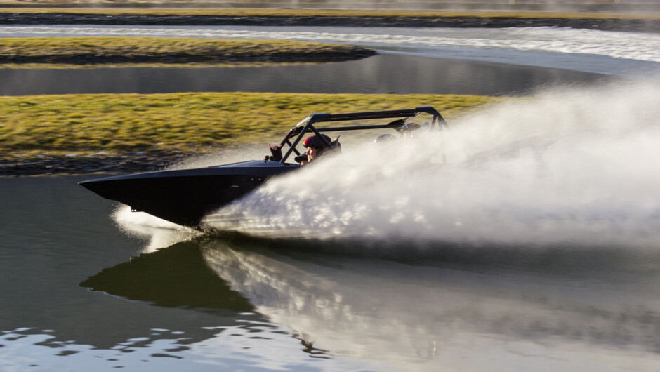 Jet Sprint Boat action shot at Oxbow Adventure Co