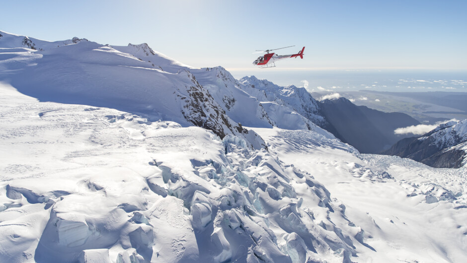 Flying over the Franz Josef Glacier