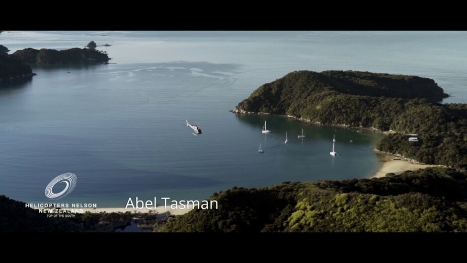 Abel Tasman Experience with helicopter landing at Awaroa Beach with Helicopters Nelson