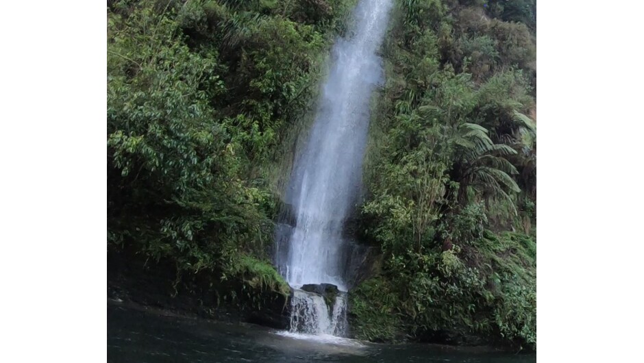 Big waterfallat Camjet NZ. Best to view in winter months.