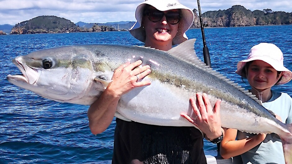 Super sized kingfish. Yes, the ladies can do it too