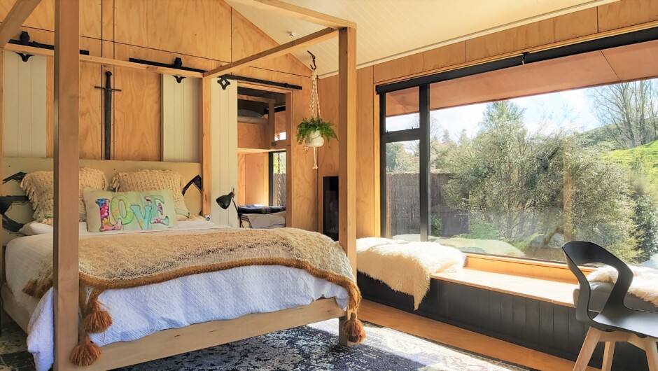 The handcrafted interior features many architectural details and unique, handcrafted items. The chalet has been custom designed to capture winter sun and to shield out the hot summer sun. Perfect for any season.