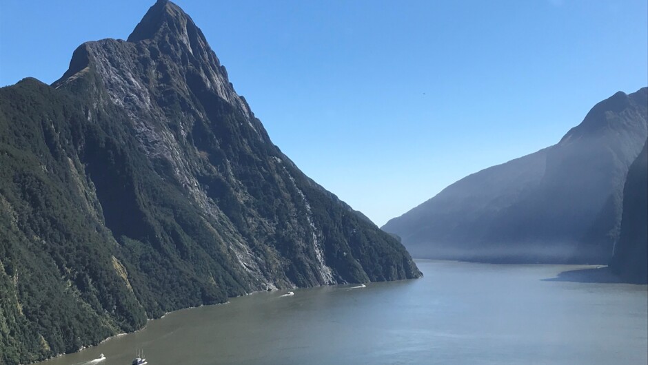 Milford Sound - one of the most popular places to fly. The scenery in Milford Sound is just as spectacular as the flight over.