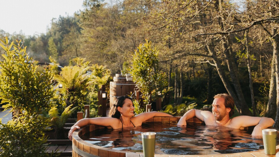 An evening hot tub makes a perfect romantic date