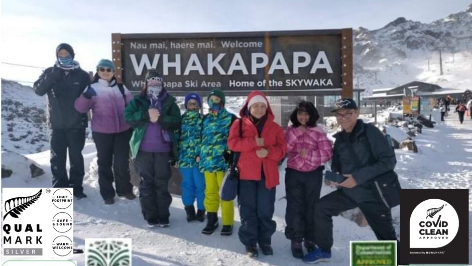 Bus transport family fun to Whakapapa snow fields