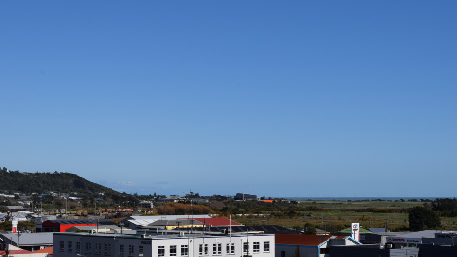 View across the city towards Aoraki Mt Cook