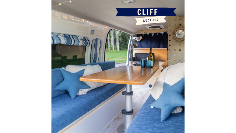 Cliff is a gorgeous and luxurious rolling beach-hut, such a cool character. The more you look, the more you discover. He makes you want to head to the seaside, park up and enjoy some fish and chips. Cliff is the perfect balance of practical and fun. We es