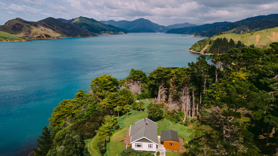 A beautiful view looking south towards Picton with Gunyah and the sleepout. The ferries go by day and night. A photographer's dream setting!