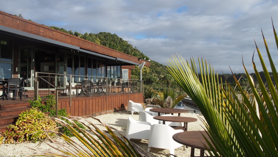 The Ocean View Restaurant with outdoor dining - located right on the beach.