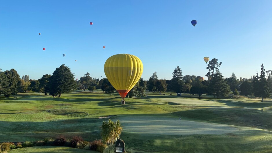 Balloons Over Waikato in March each year adds a touch of magic to your round at Hamilton Golf Club - St Andrews.