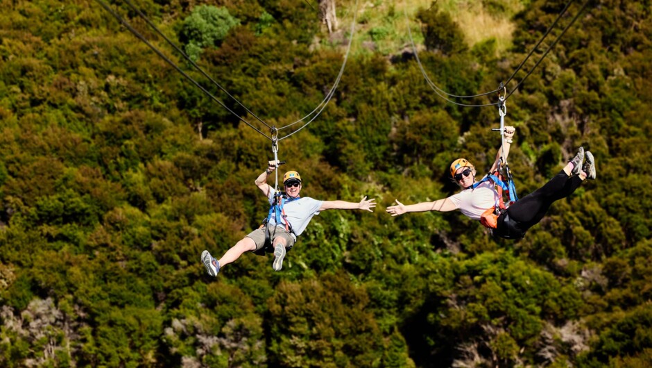 Zip in pairs in a brilliant shared experience