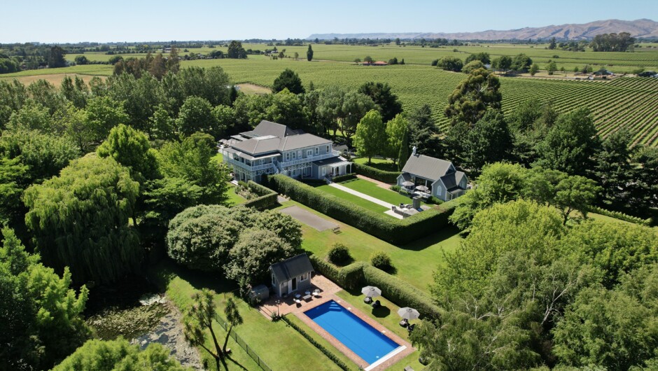The Marlborough secluded in 16 acres of established gardens and surrounded by world renowned Marlborough vineyards.
