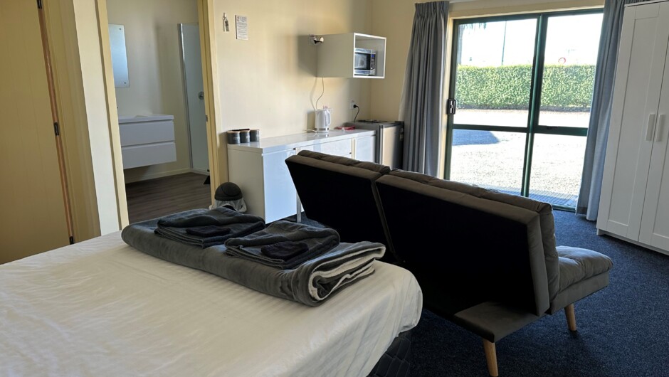 En Suite bedroom at the Lodge accommodation.  Ideal for teacher, sports coach.