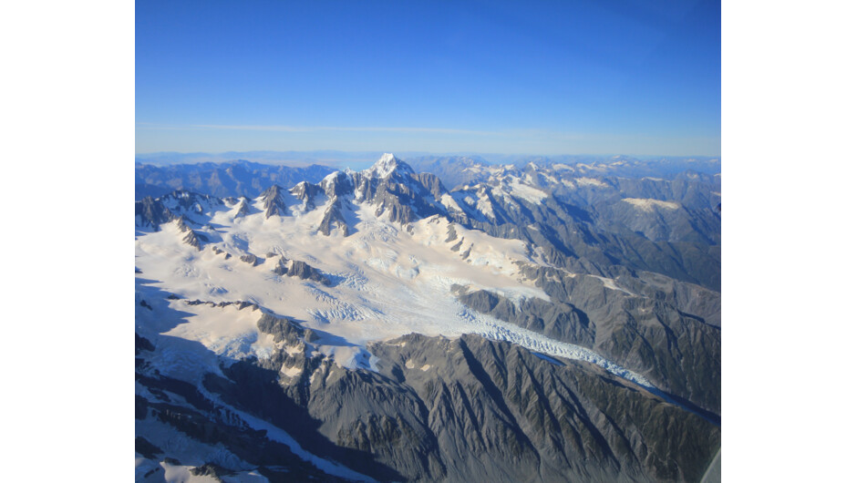 Views of Aoraki Mt Cook above Franz & Fox Glacier