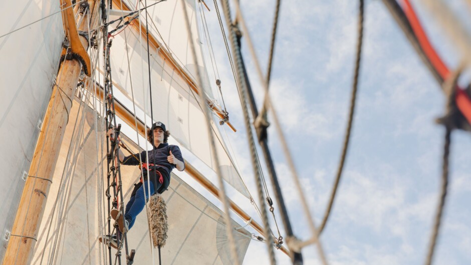 Challenge yourself with an opportunity to climb the rigging.
