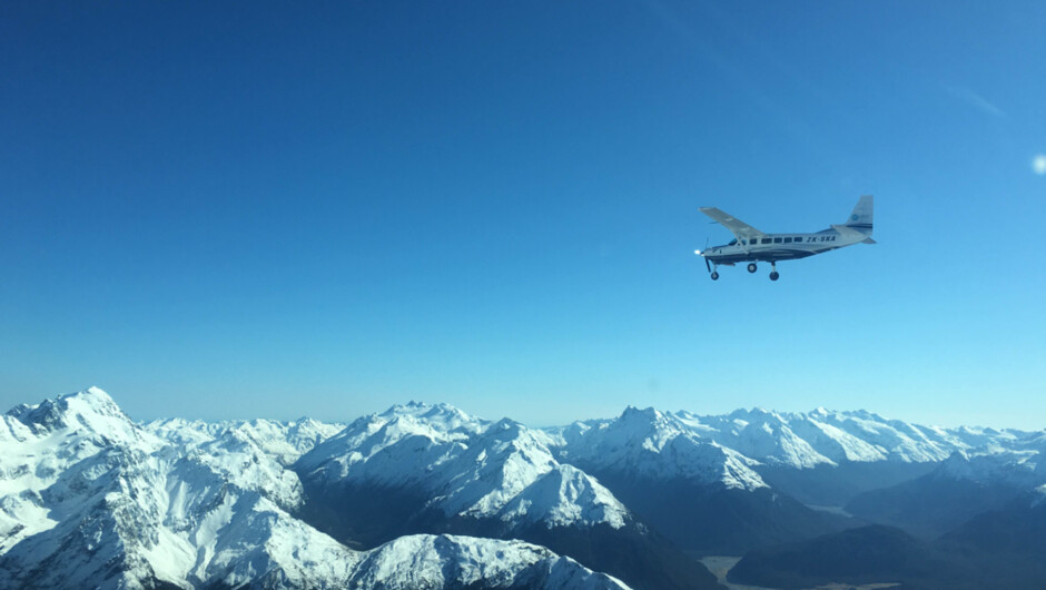 The Big Five Glacier Flight is a fantastic opportunity to experience aerial views of the Southern Alps, glaciers, waterfalls and the majestic Milford Sound.