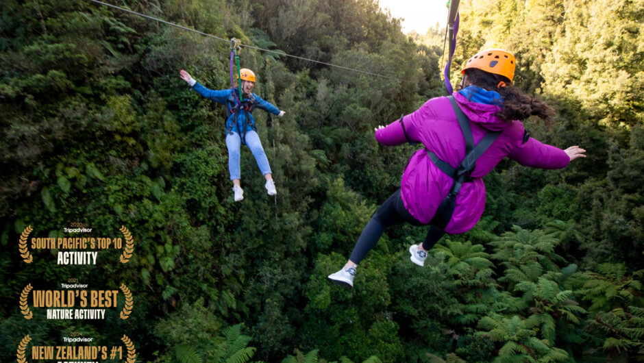 Race down a 400 metre tandem zipline.