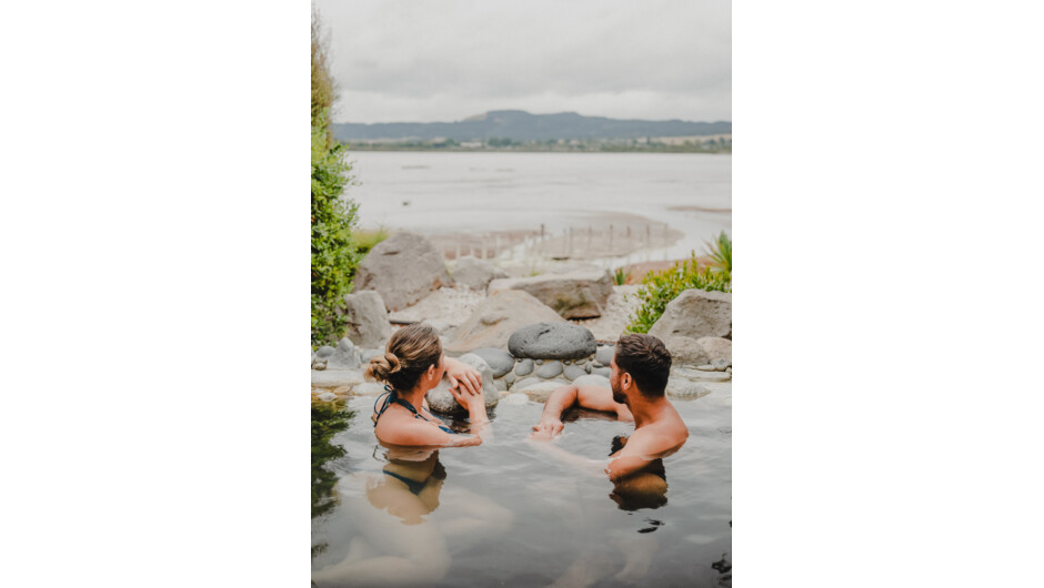Lake View Private Pools at Polynesian Spa, the perfect place to enjoy the view and your special someone&#039;s company. Families welcome.