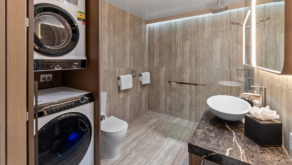 Studio Bathroom with washer &amp; dryer
