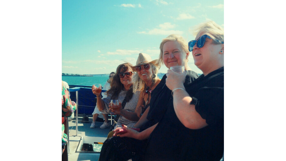 Guests on the Top Deck in the sea breeze