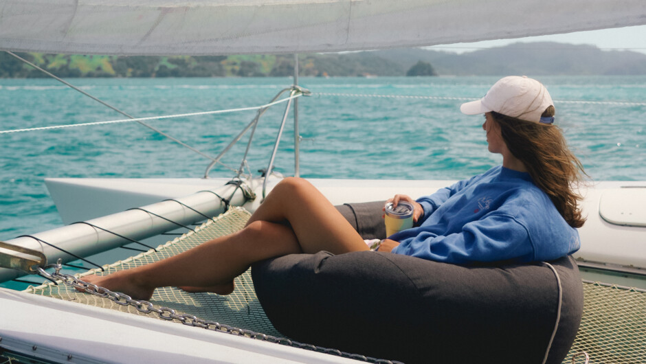 Kick back in comfortable beanbags onboard