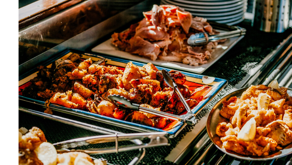 Freshly prepared meals served onboard, with dietary needs catered for - comfort in the wilderness.