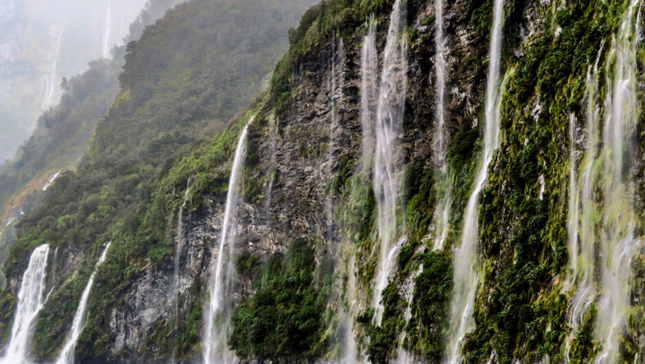 Take your time with Fiordland’s waterfalls - an overnight cruise lets you experience them without rush.