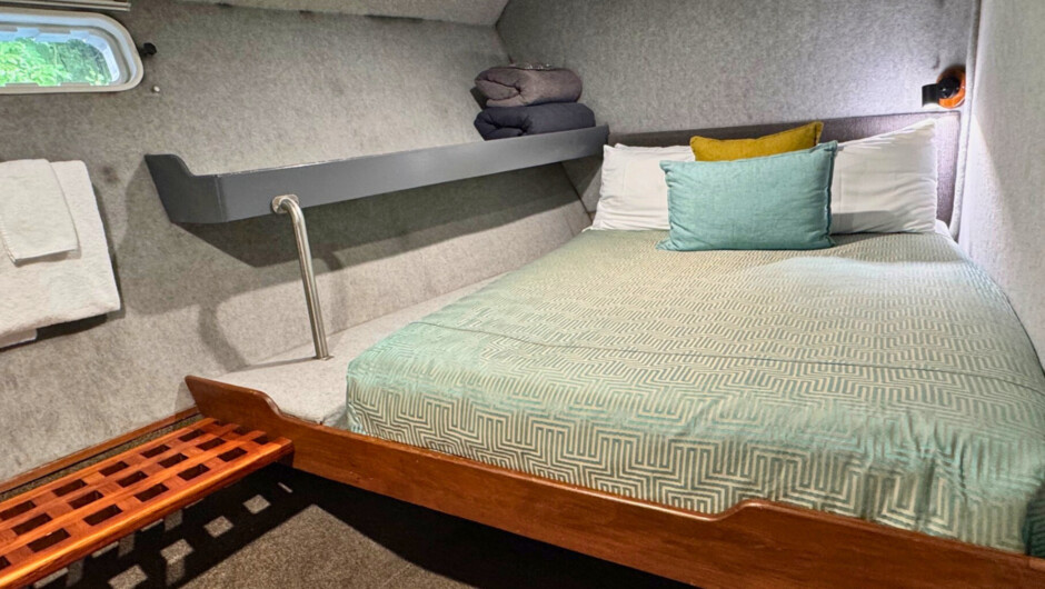 Unwind in your own private en-suite cabin - comfort and rest after a day exploring Doubtful Sound.