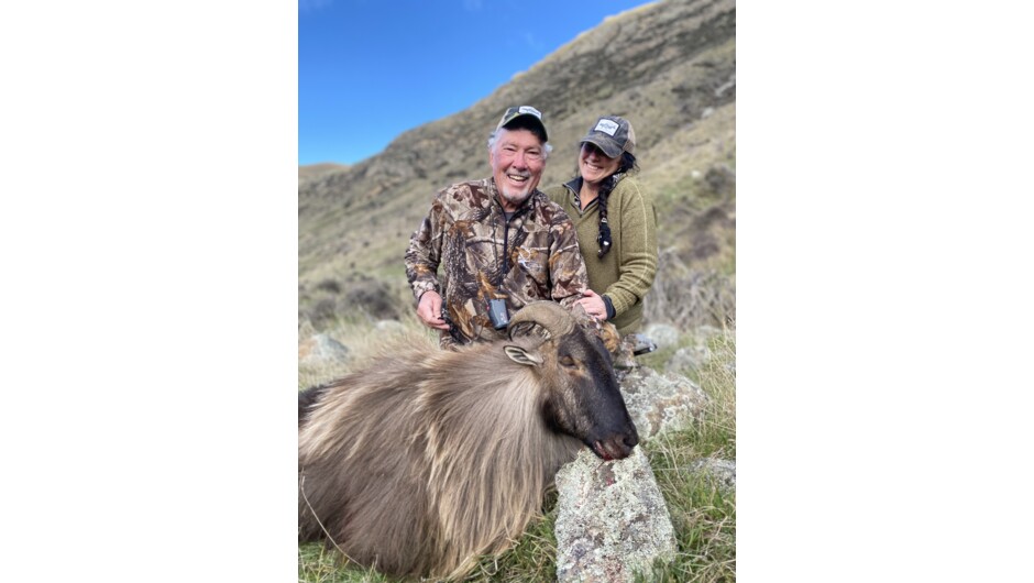 A very happy hunter with his Himalayan Bull Tahr