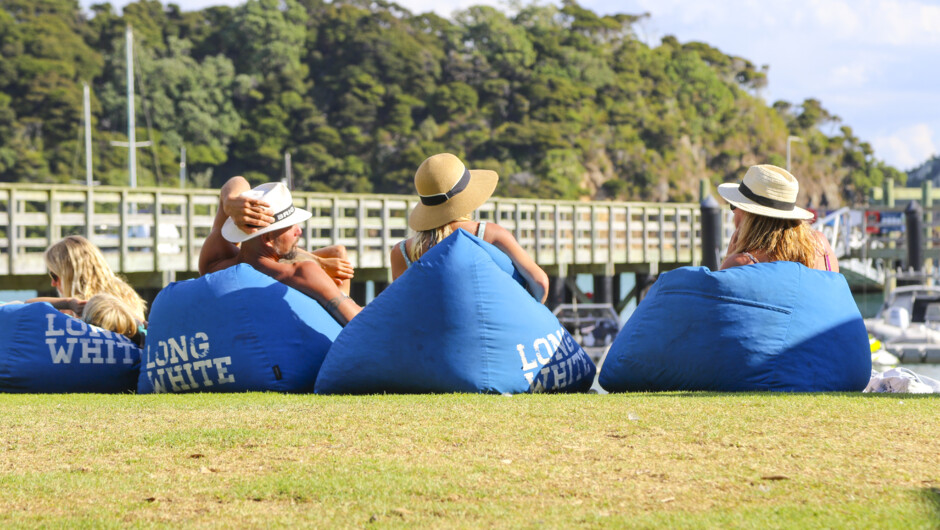 Beachfront beanbags at Otehei Bay