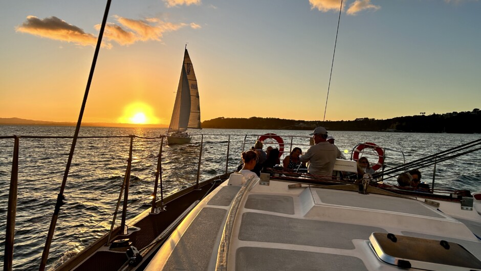 Sunset from Auckland Harbour Dinner Cruise