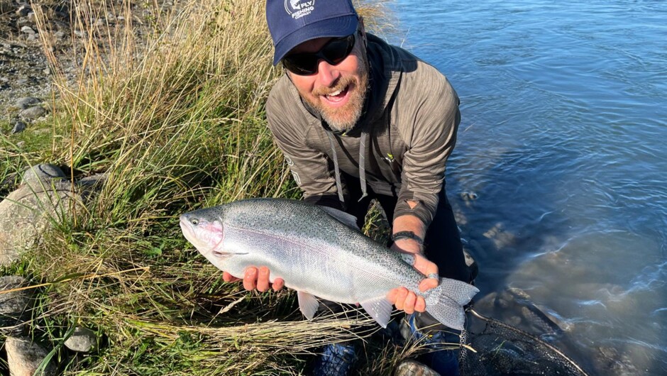 A fat 10lb canal rainbow trout caught egg rolling
