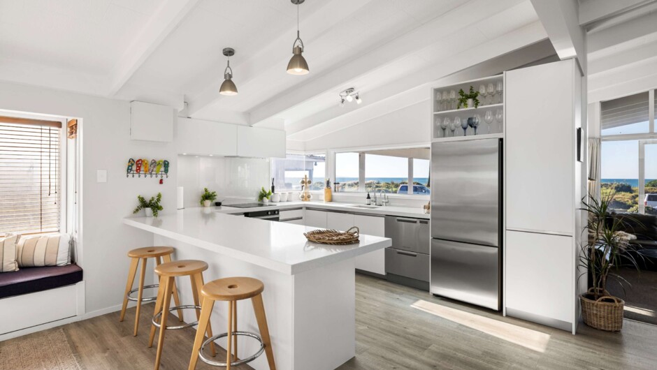 Kitchen - ocean views