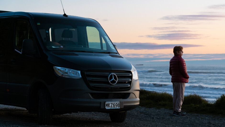 One of our luxury Mercedes-Benz vehicles, chosen to match your group size. They’re modern, spacious, and ideal for taking in the scenery as you travel between regions.