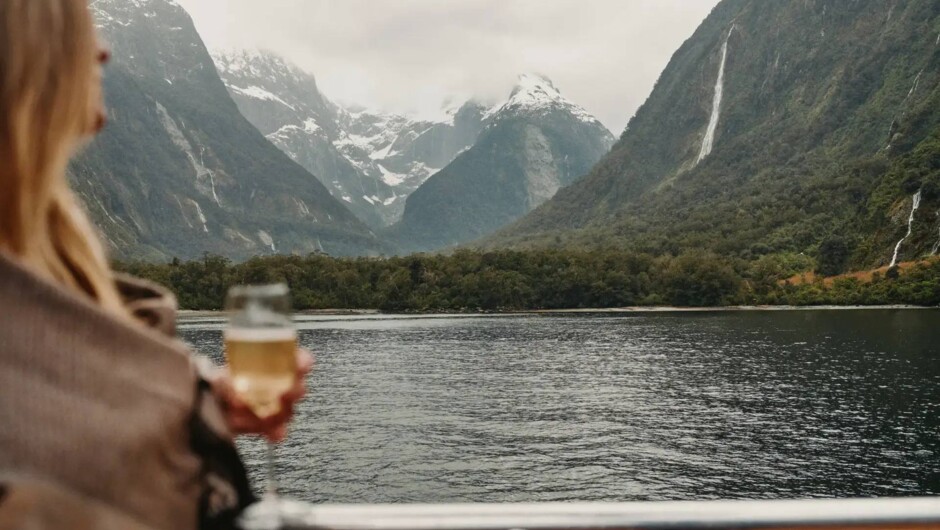Milford Sound Business Class sparking wine