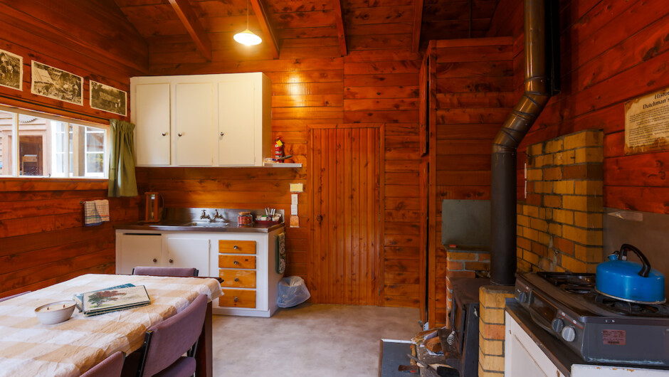 Cabin accommodation is cozy with everything you need on hand