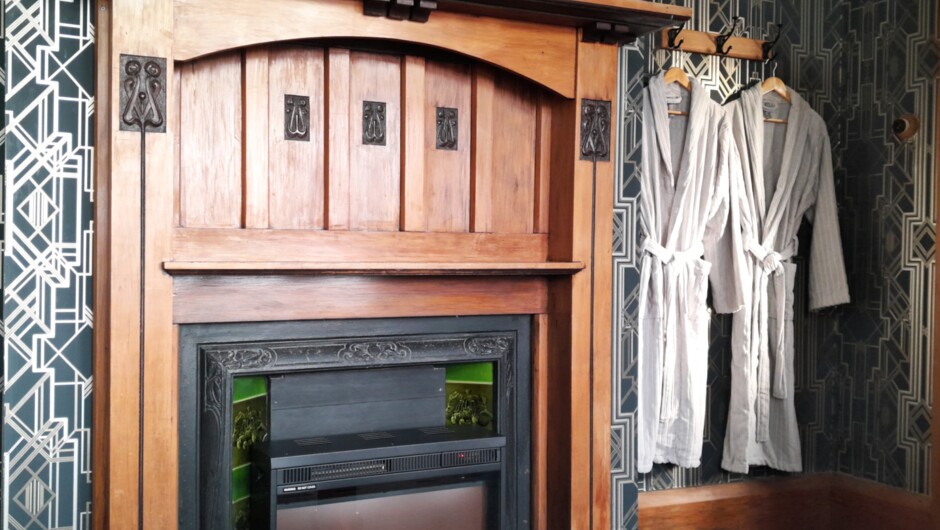 Fireplace and Bathrobes