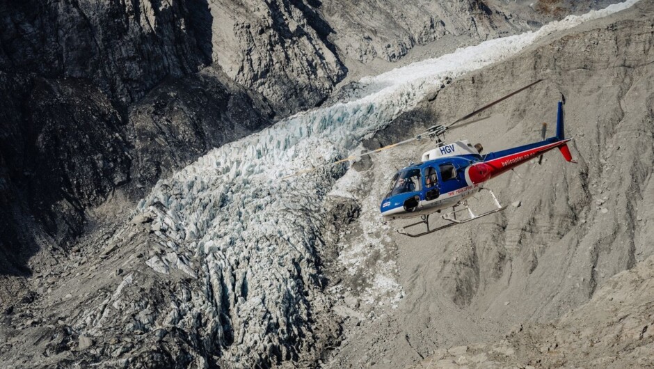 Enjoy a helicopter transfer for up close views of the glacier