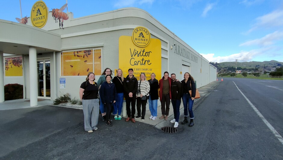 Group photo at Arataki Honey